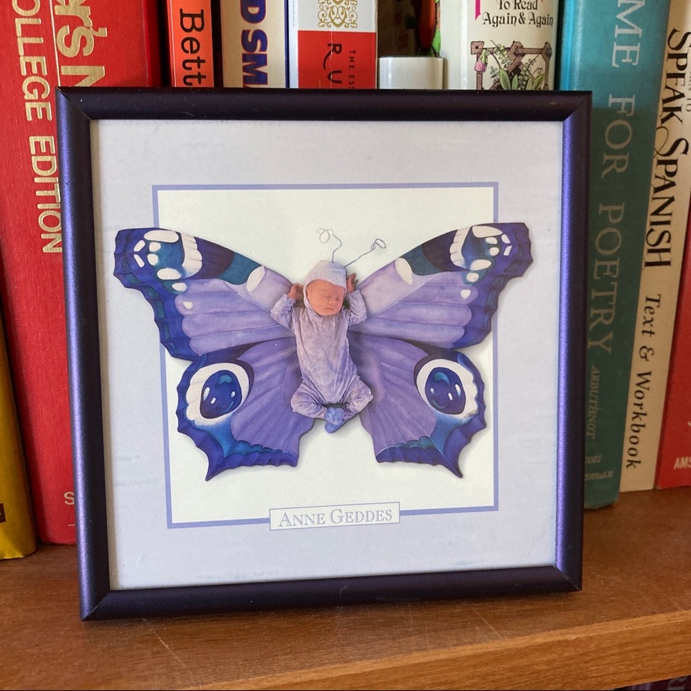Anne Geddes Framed butterfly baby print